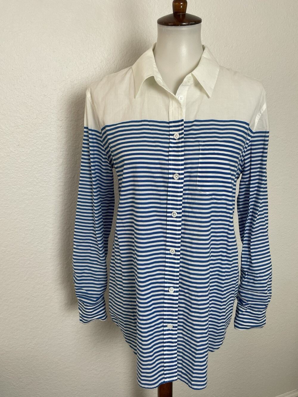 Equipment Femme Top Shirt Striped Colorblock Preppy Nautical Coastal Chic